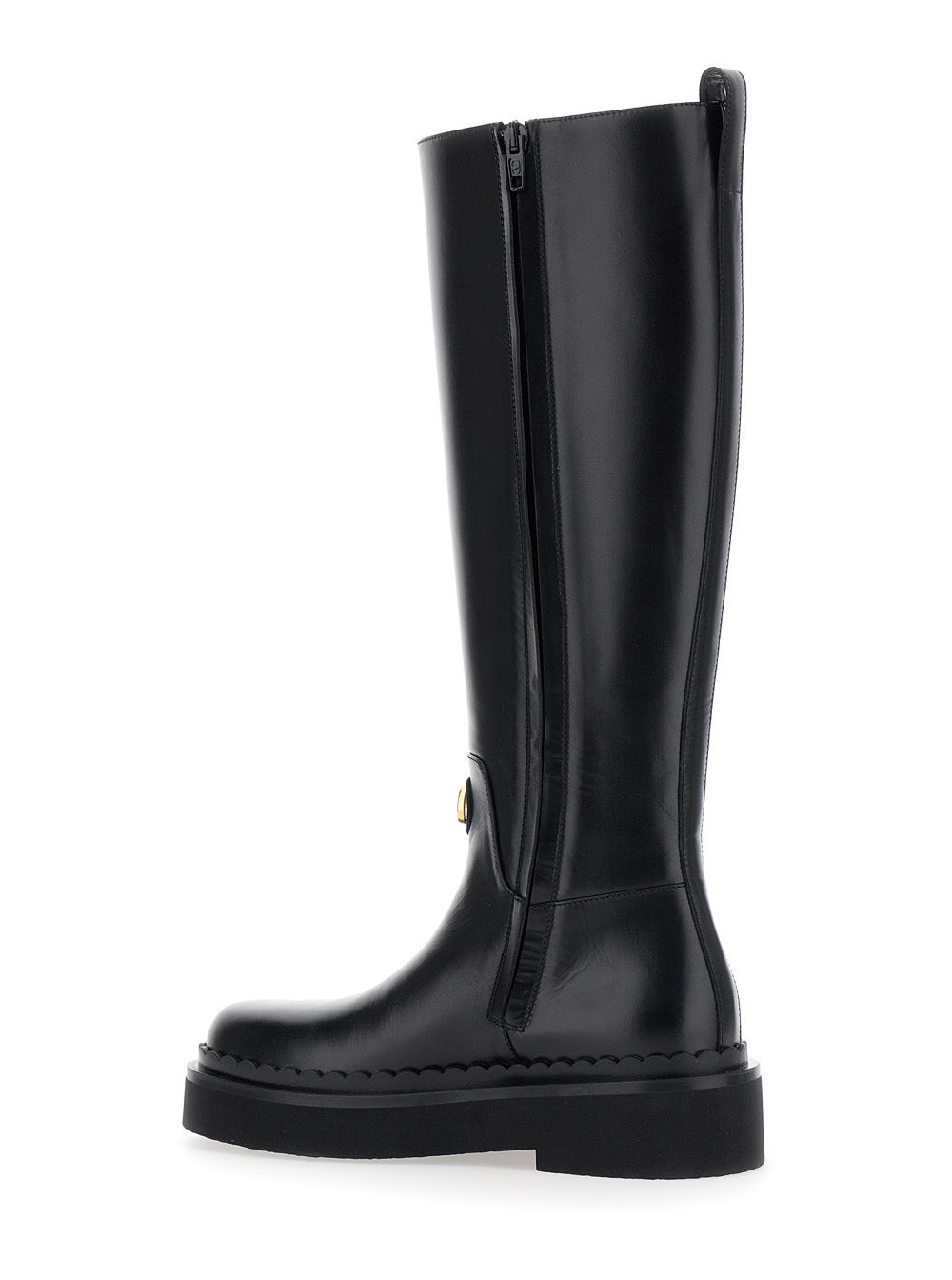 Valentino Garavani Women Boot | Vlogo Signature | T. 30/45 | Vitello/Antique Brass Logo/Rs - 3