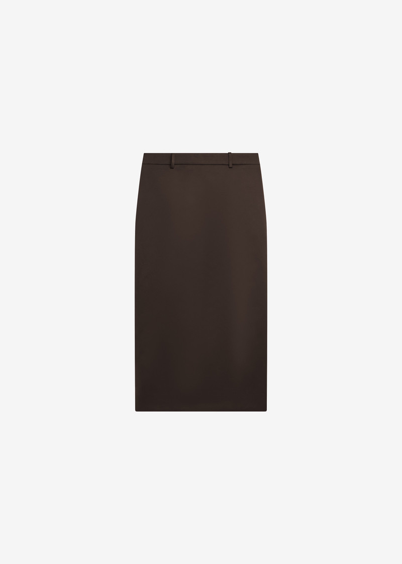 Alrose Satin Midi Skirt - Brown 1