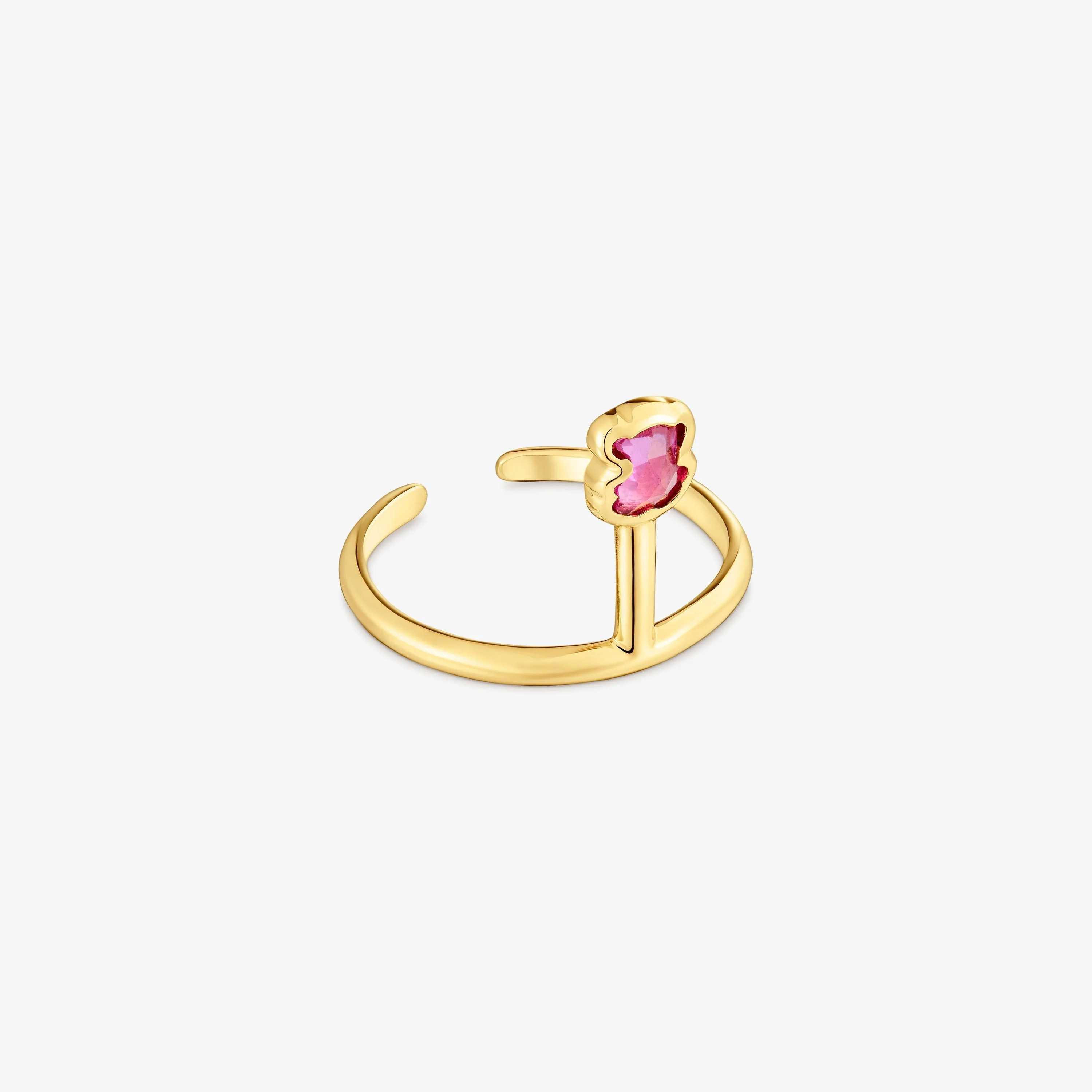 Claws Ring with 18K gold vermeil and laboratory-grown ruby Icon Color LGG - 1