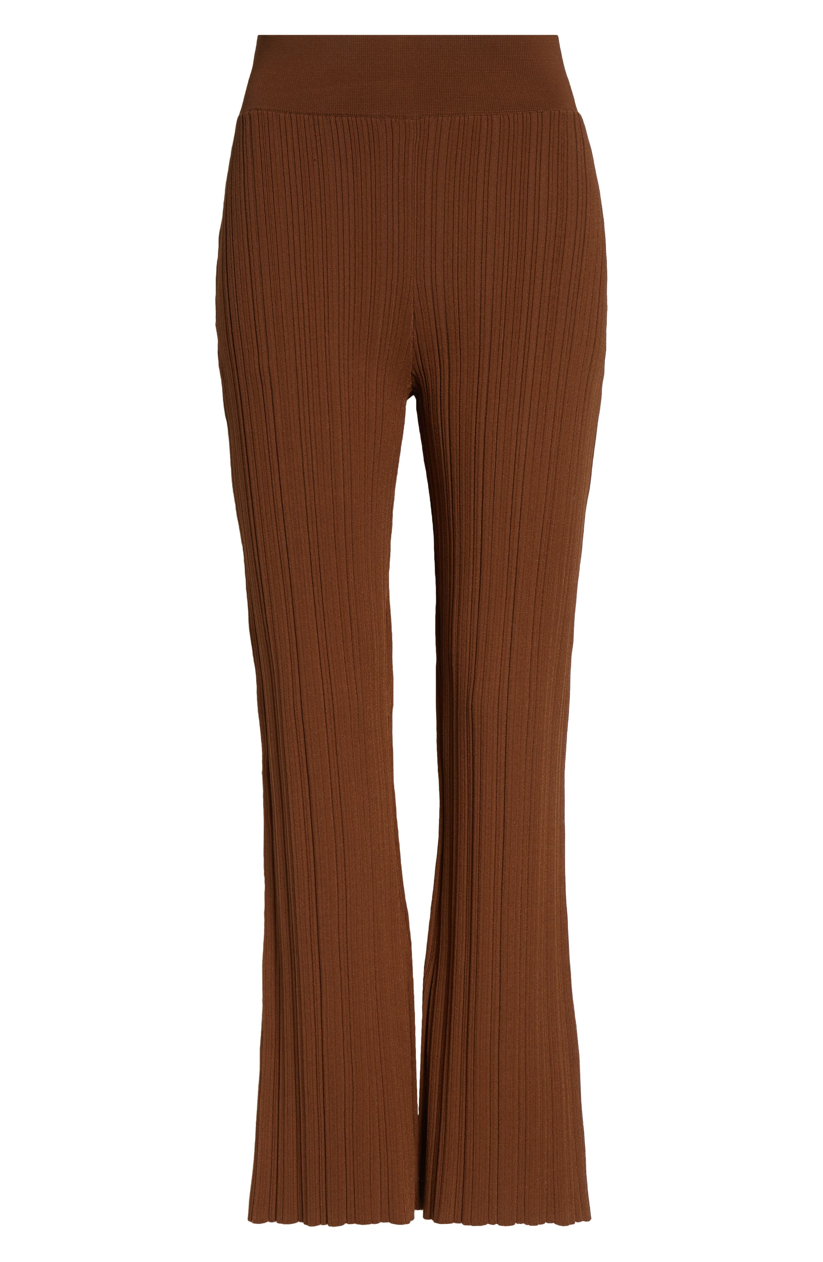Veronica Beard Massaro Variegated Rib Crop Pants in Dark Whisky at Nordstrom - 1