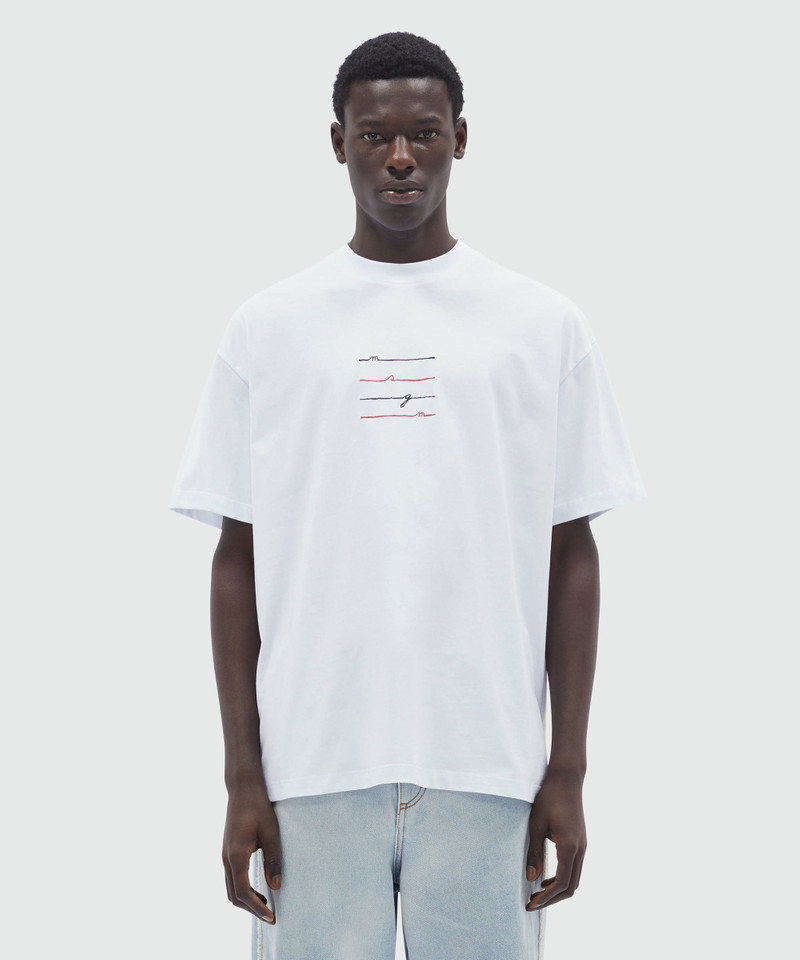 MSGM White jersey T-Shirt with MSGM embroidery outlook