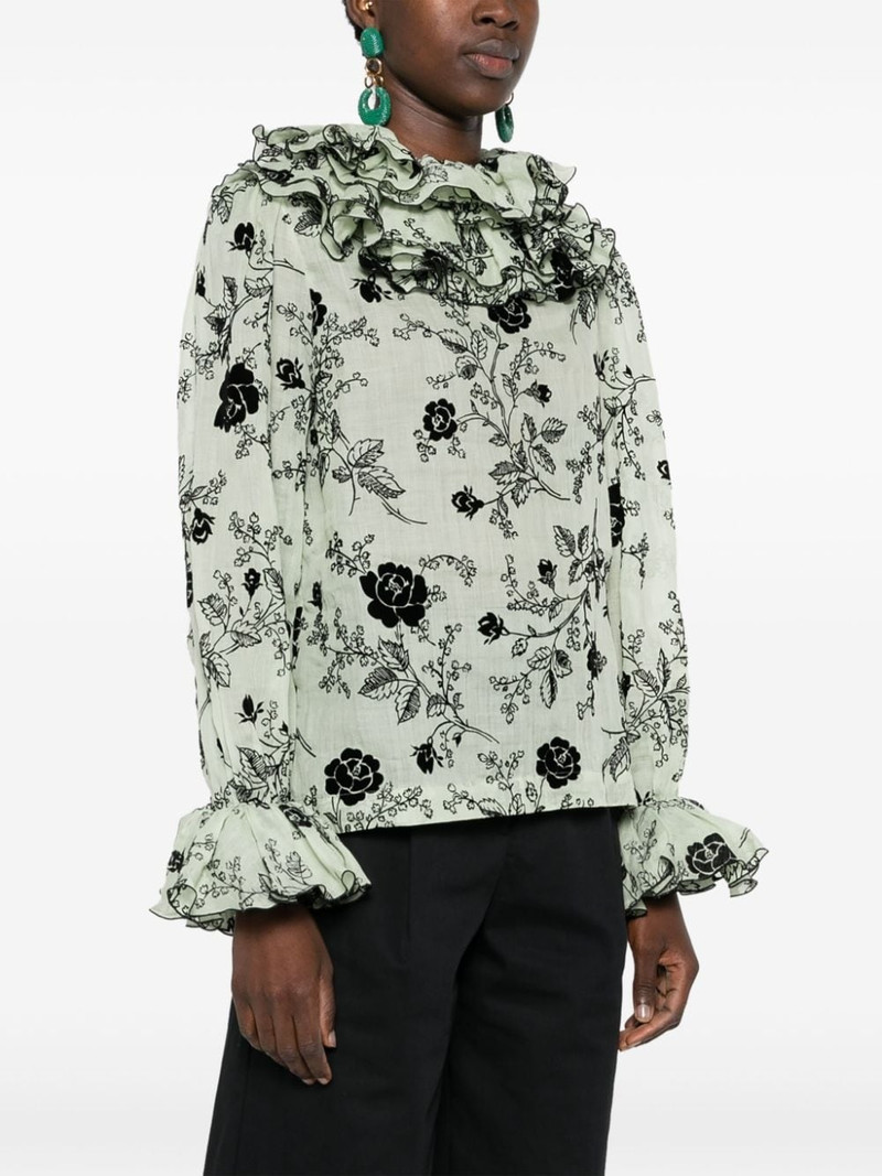 Sweetunia flocked-floral blouse 3