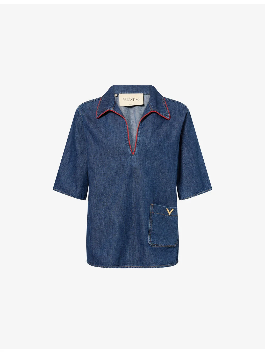 Camicia V-Logo Mini Denim Dress - 1