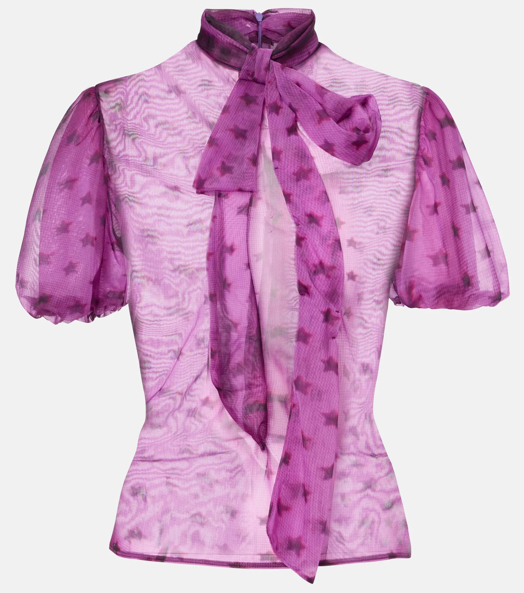 Elulo bow-detail sheer blouse - 1