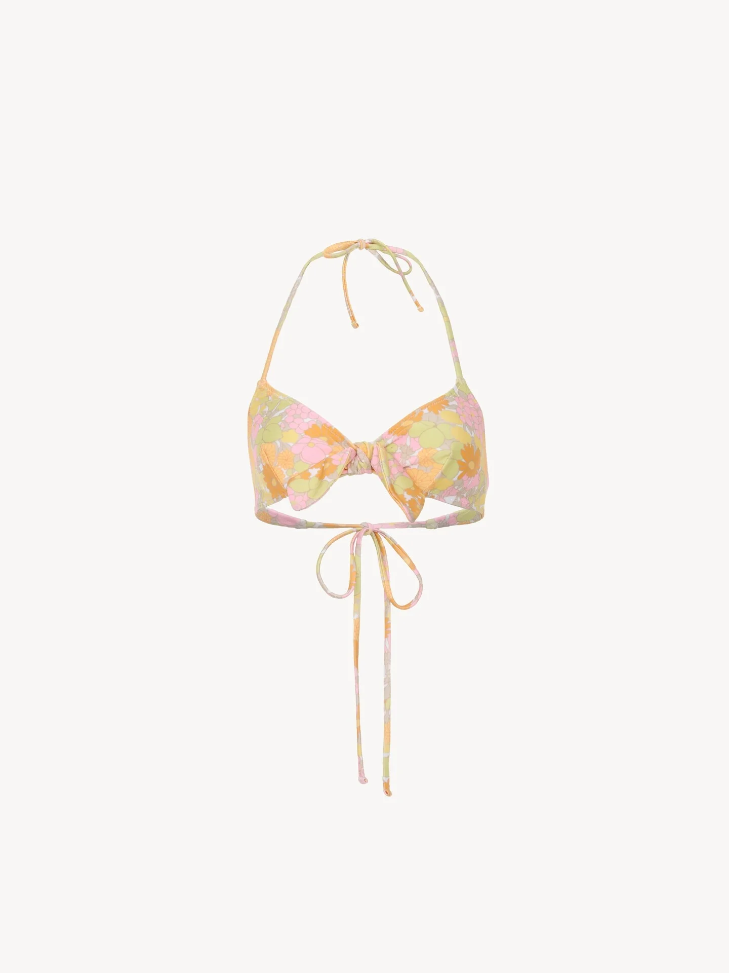 SUNBLEACHED FLOWER-PRINT BIKINI TOP - 1