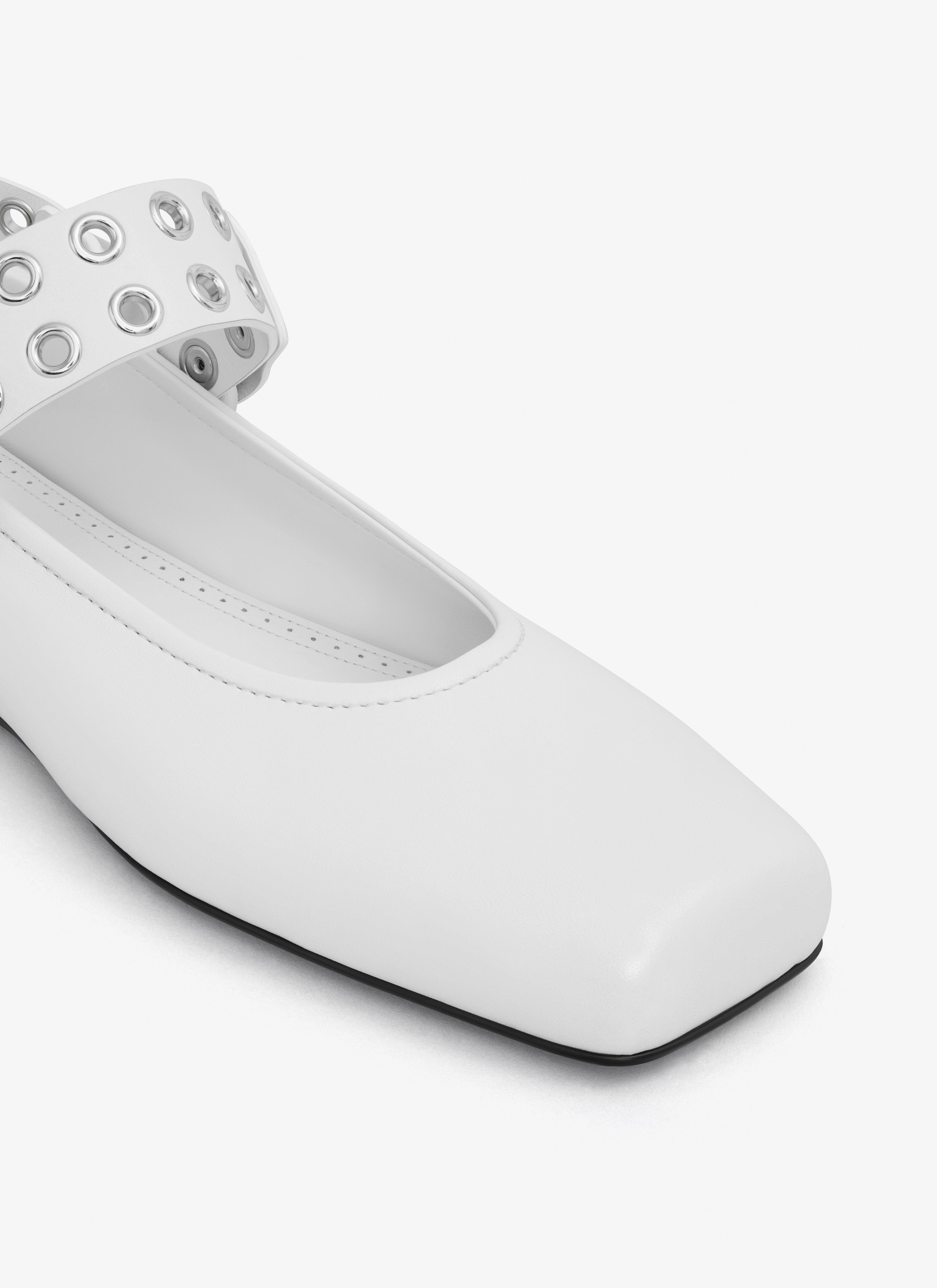 BIKER BALLET FLATS IN CALFSKIN - 4