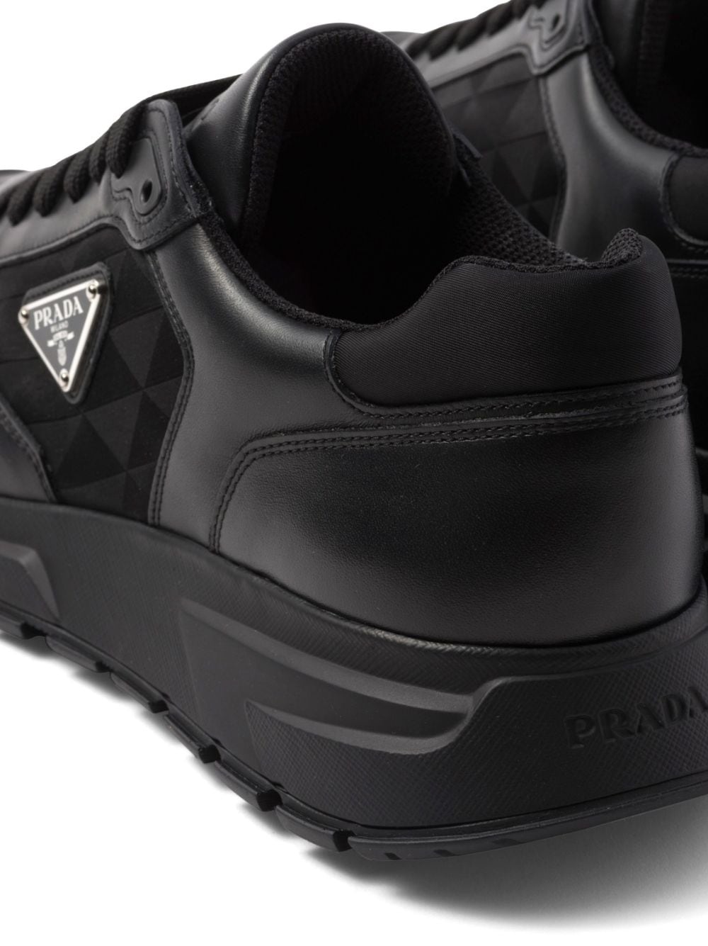 logo-jacquard leather sneakers - 6