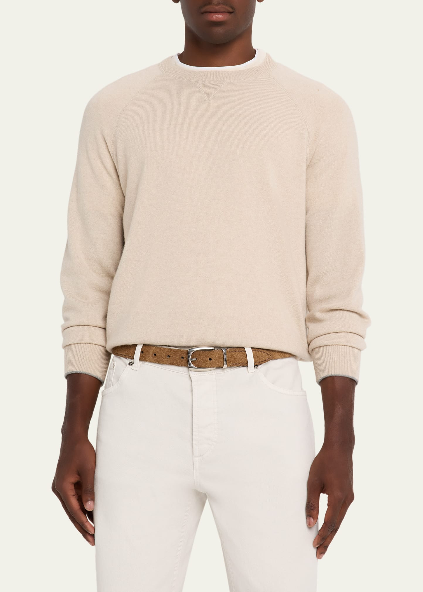 Men's Cashmere Raglan Crewneck Sweater - 4