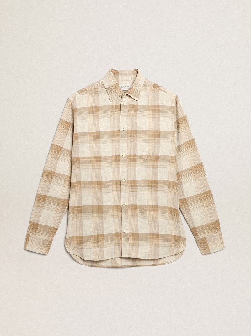 Pepper and dark sand slim-fit shirt 1