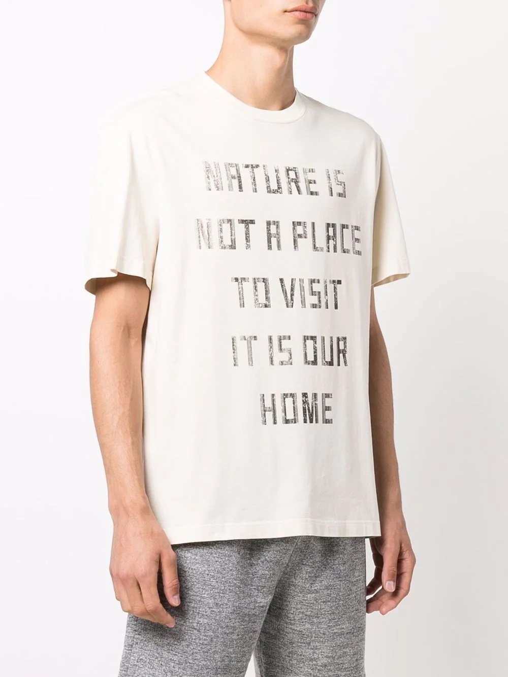 slogan-print crew-neck T-shirt - 3