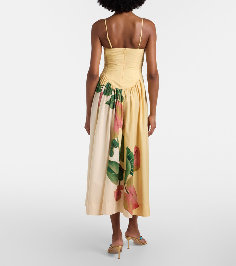 Anturium Golden floral cotton maxi dress 5