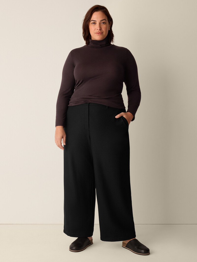 Felted Wool Jersey Wide-Leg Trouser 6