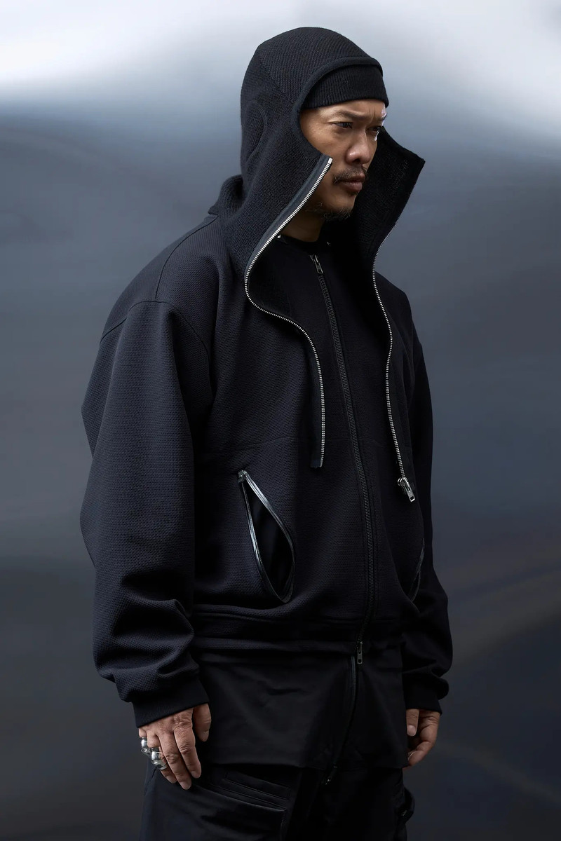 BK2-AK Zippered Baby Llama Balaclava Black 13