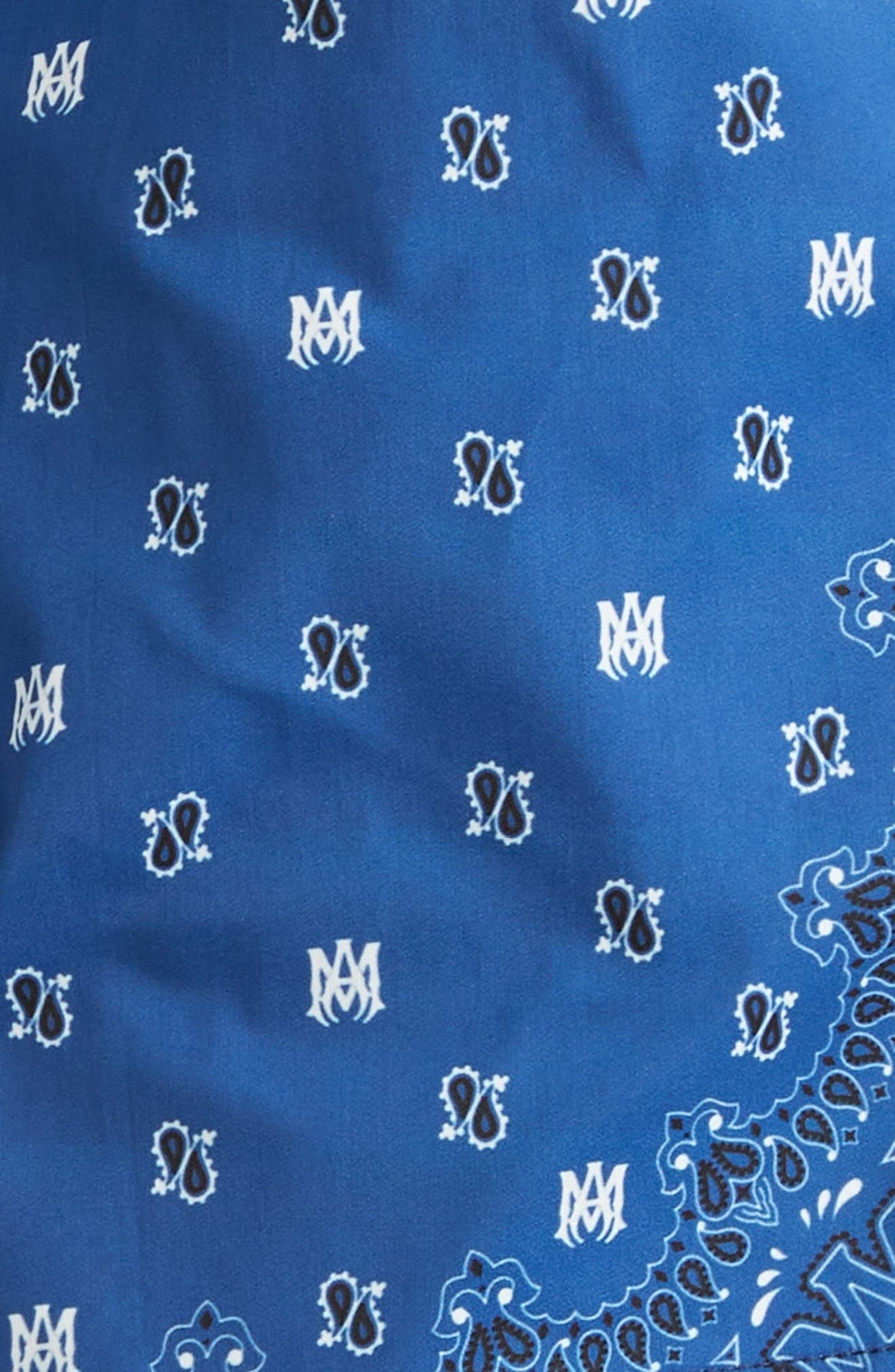 AMIRI Monogram Paisley Swim Trunks in Blue at Nordstrom - 6