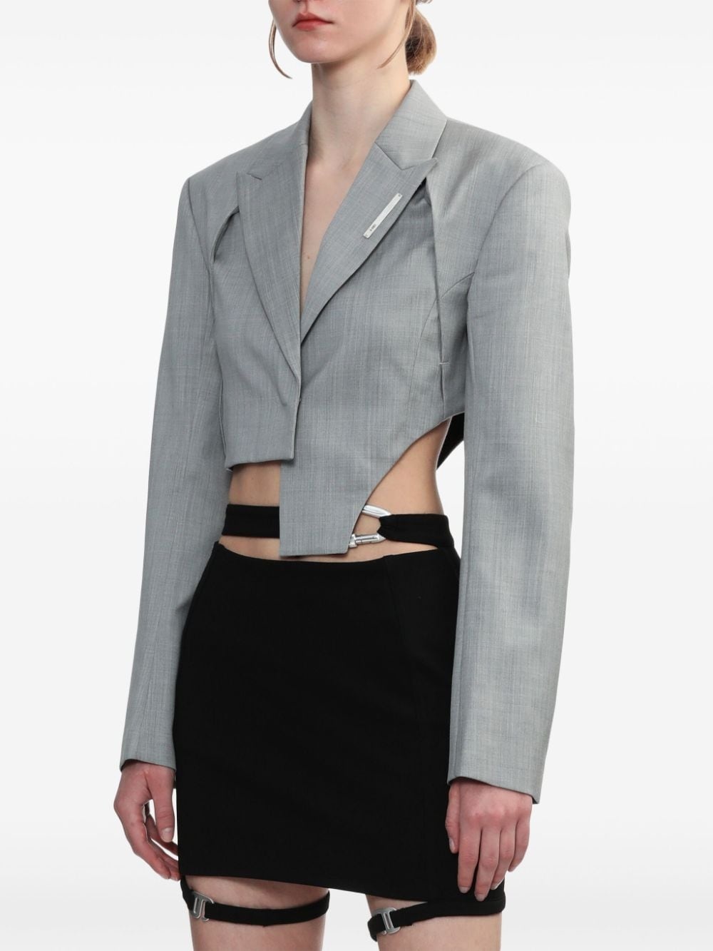 asymmetric virgin-wool blazer - 3