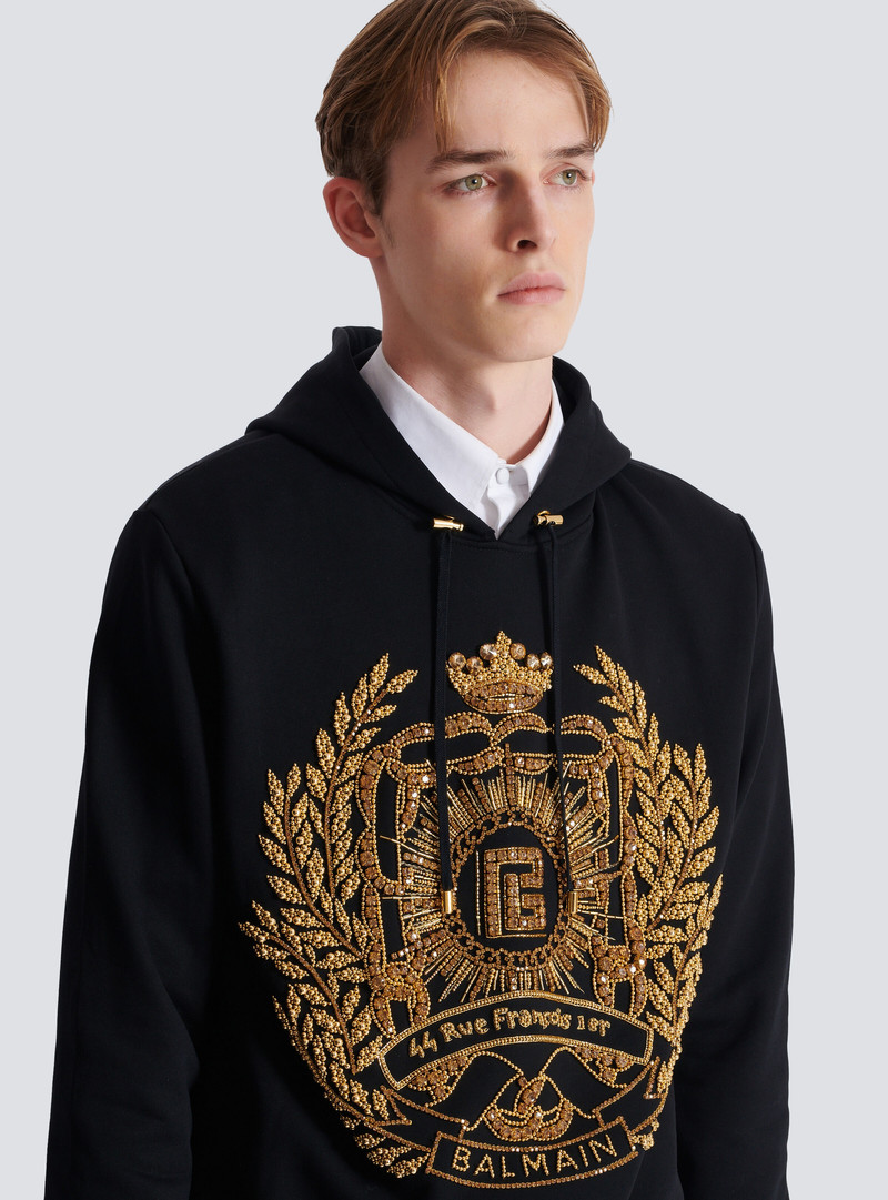 Balmain Écusson embroidered hoodie 7