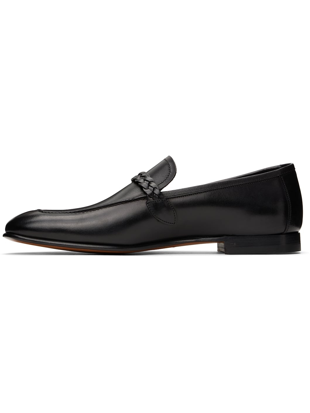 Black Burnished Leather Martin Loafers - 3