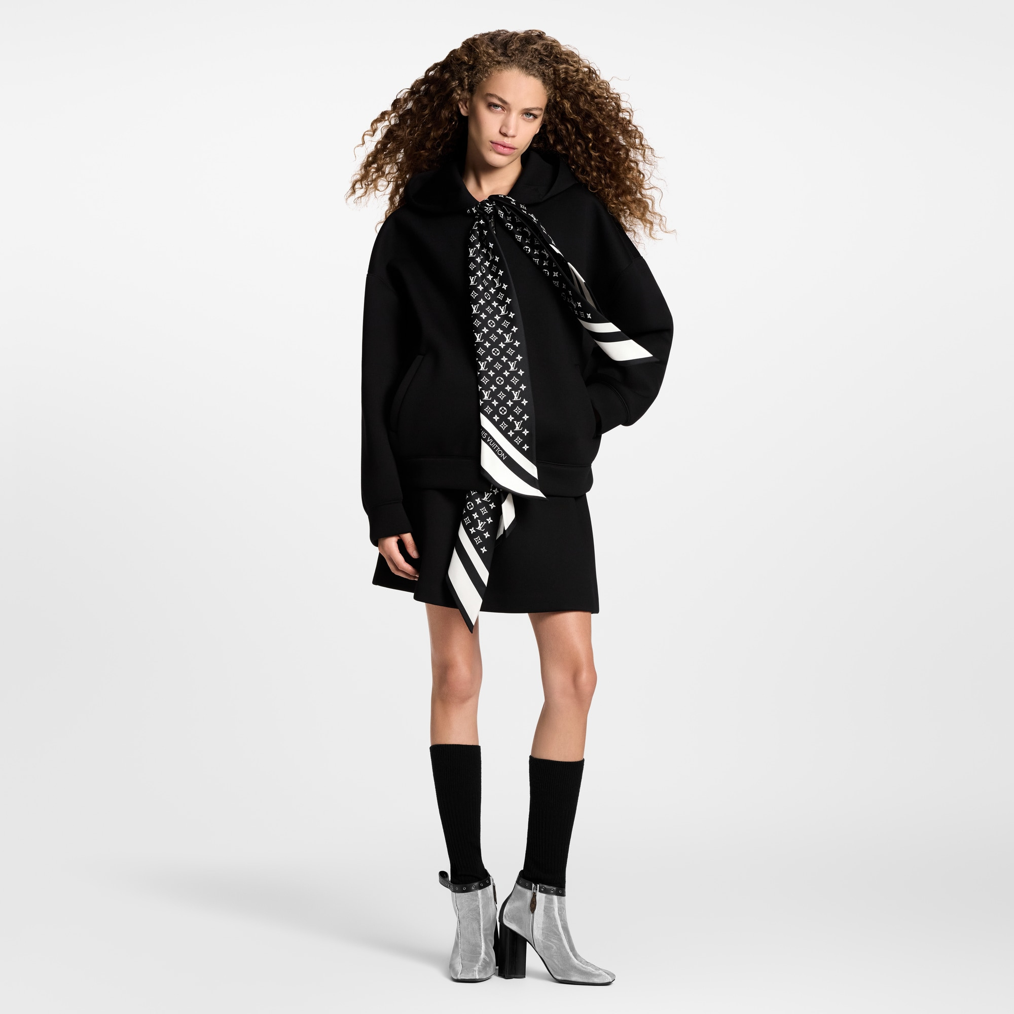 Monogram Scarf Zip-Up Hoodie - 6