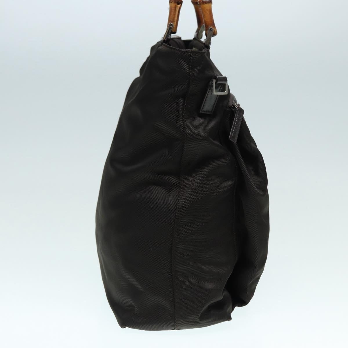 GUCCI Bamboo Hand Bag Nylon Khaki - 4
