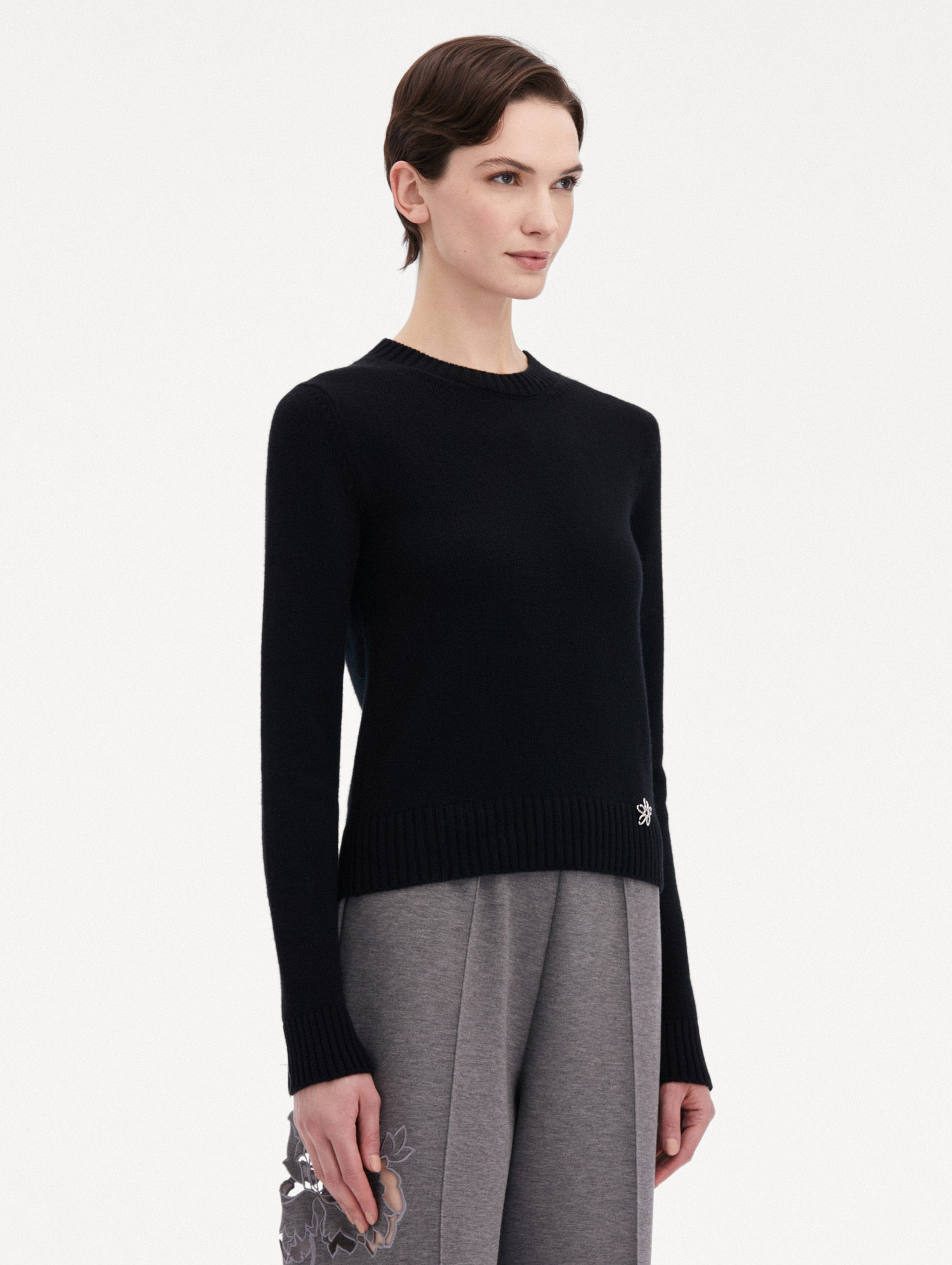 O FLOWER CASHMERE PULLOVER - 5