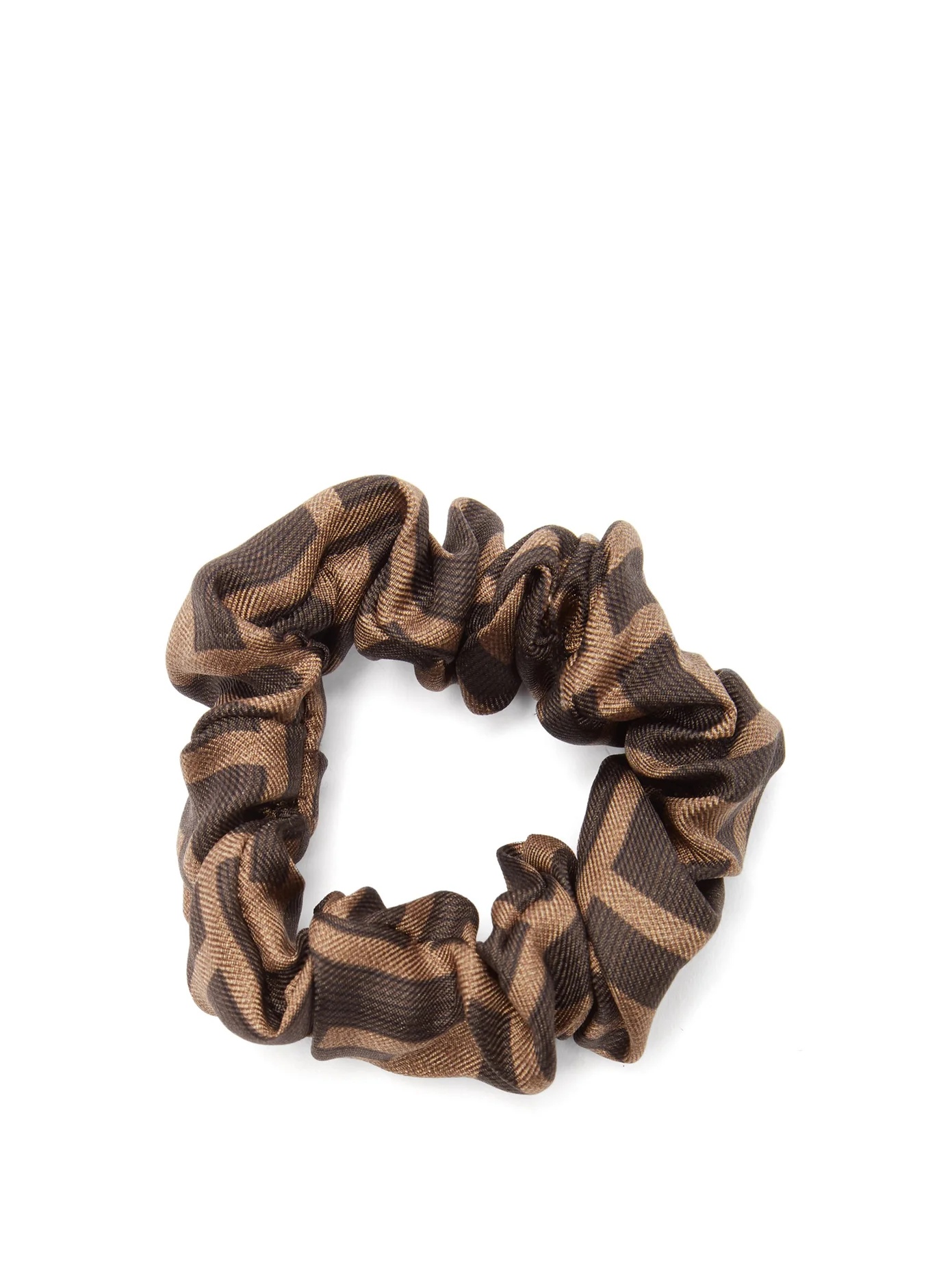 Set of two logo-print silk hair scrunchies - 4