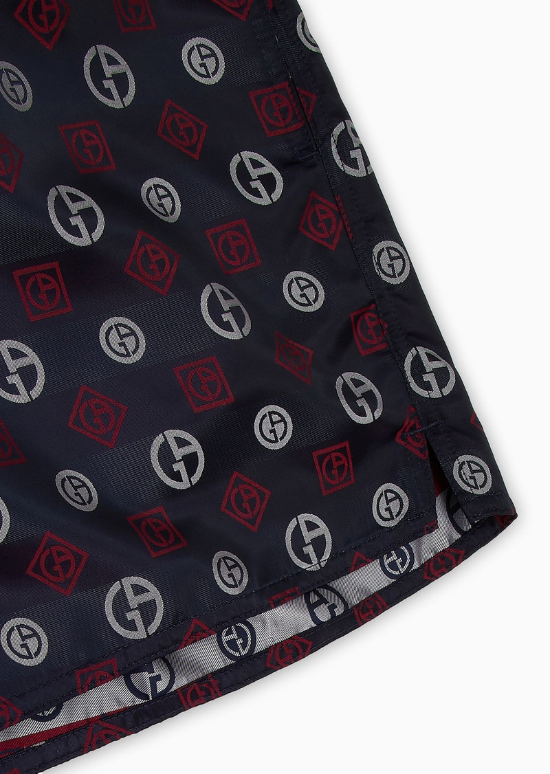 GIORGIO ARMANI Swim trunks with an all-over logo jacquard outlook