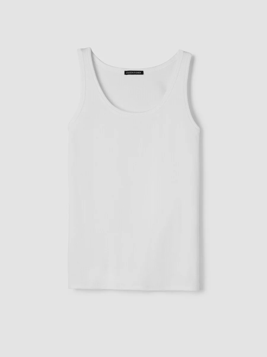 Organic Cotton Stretch Rib Slim Tank - 1