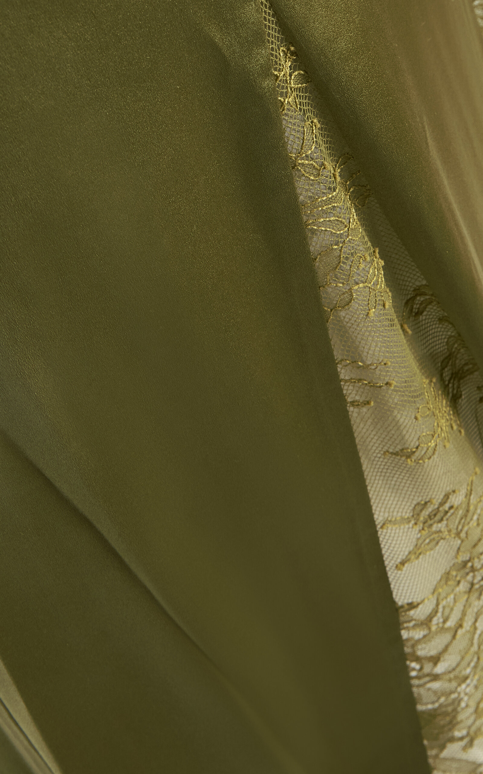 Exclusive Trinity Lace-Inset Silk Maxi Slip Dress green - 5
