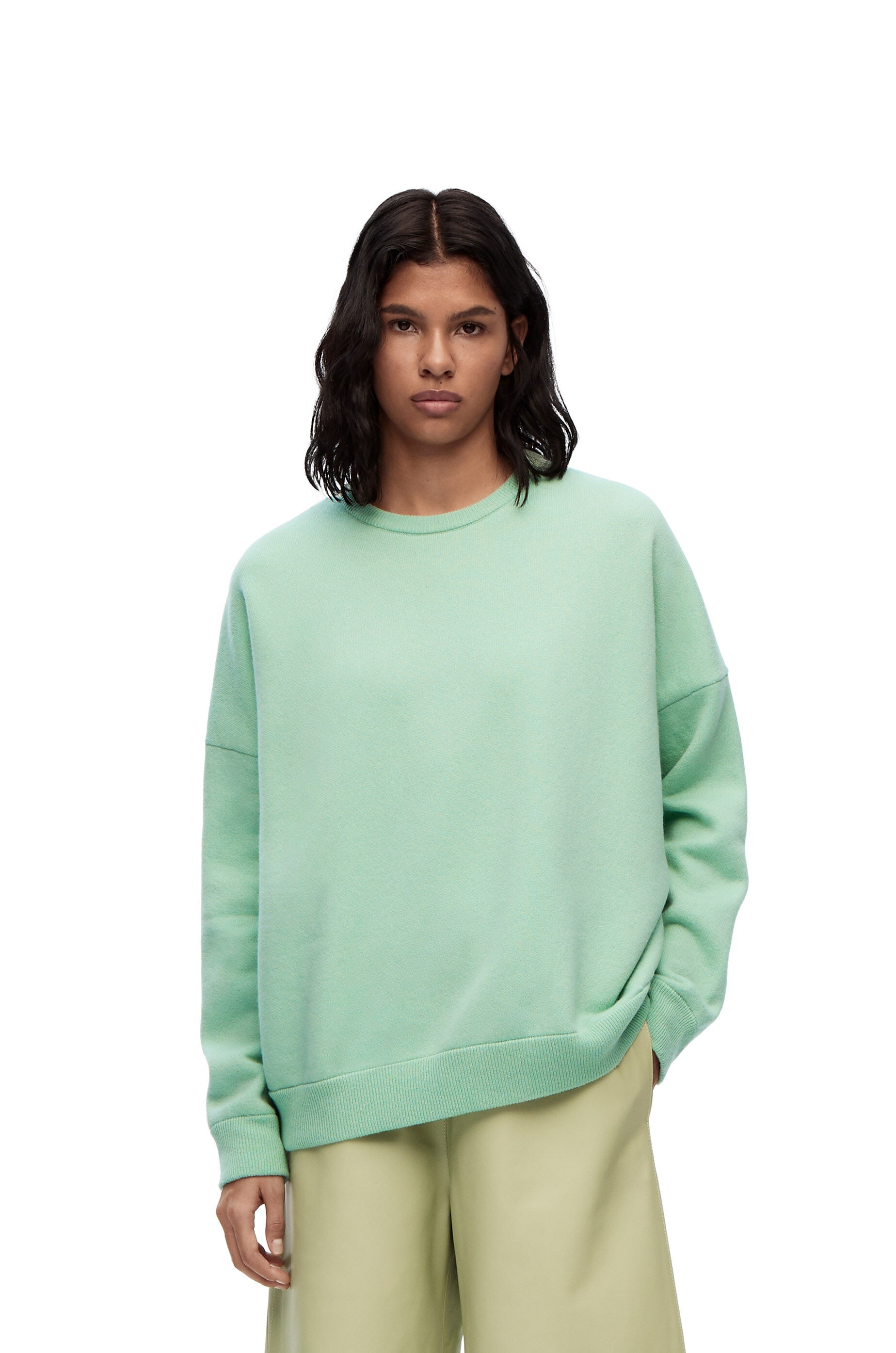 Oversize crew neck sweater in cashmere - 3