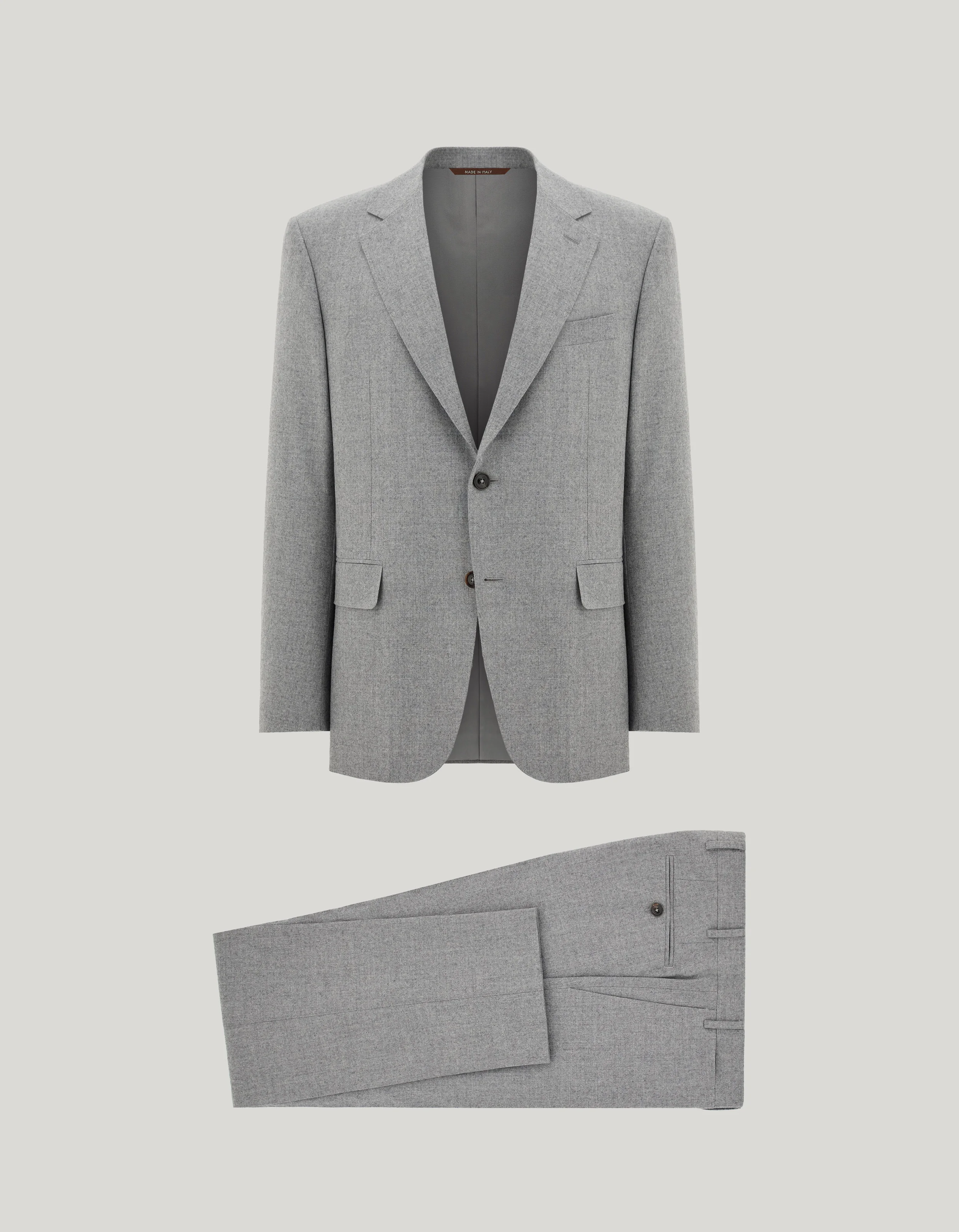 LIGHT GRAY CASHMERE REGULAR-FIT CANALI TRAVEL SUIT - 1