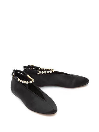 JW Anderson crystal-embellished Silk Ballerina shoes outlook