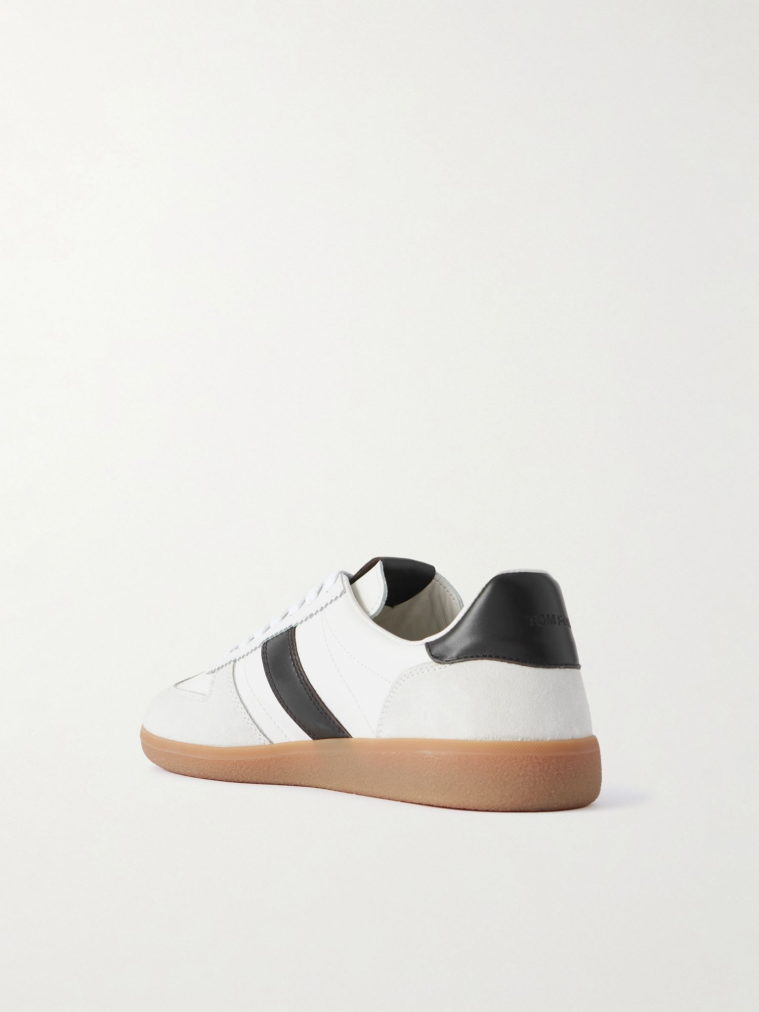 Archer Suede-Trimmed Leather Sneakers White - 4