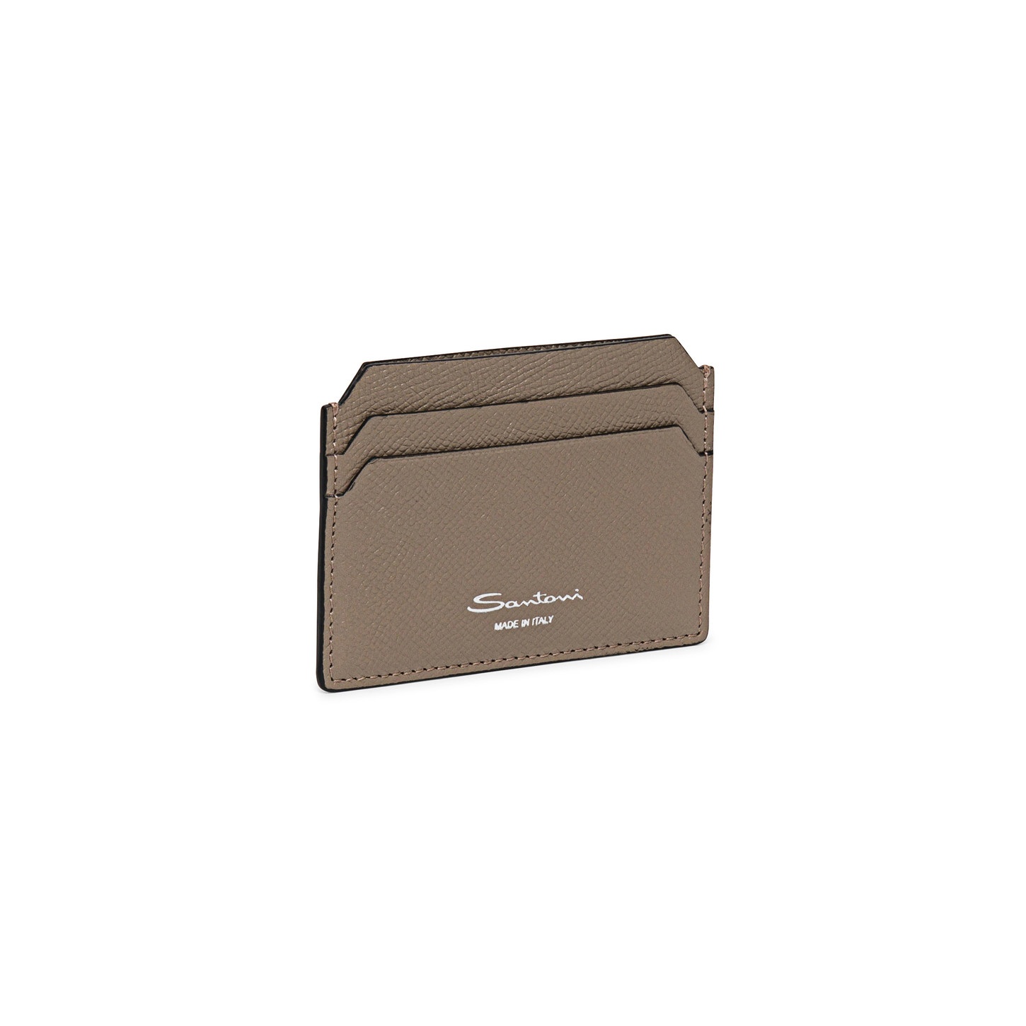 Beige saffiano leather credit card holder - 5