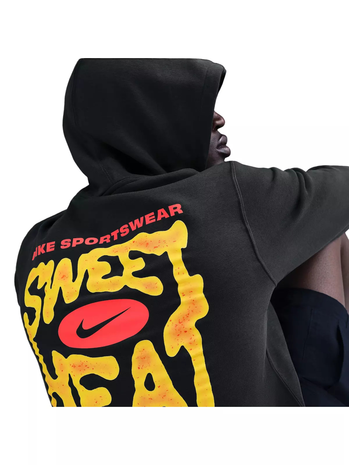 Men's Sportswear Club Sole Food Pullover Fleece Hoodie -Black - 2