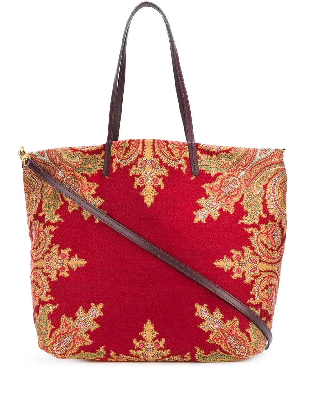 jacquard paisley print shoulder bag - 1