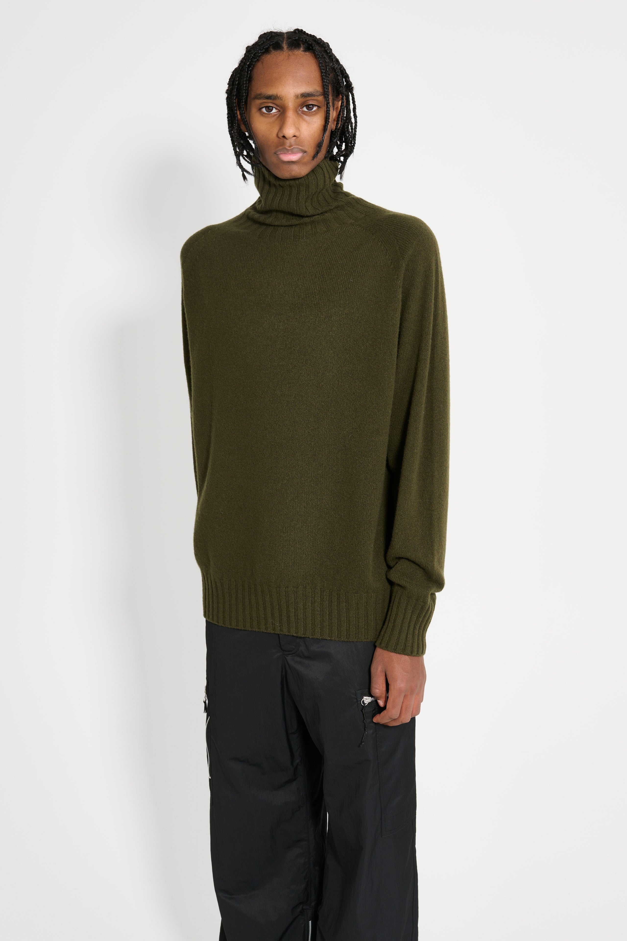 MARGARET HOWELL WIDE ROLL NECK CASHMERE KELP - 2