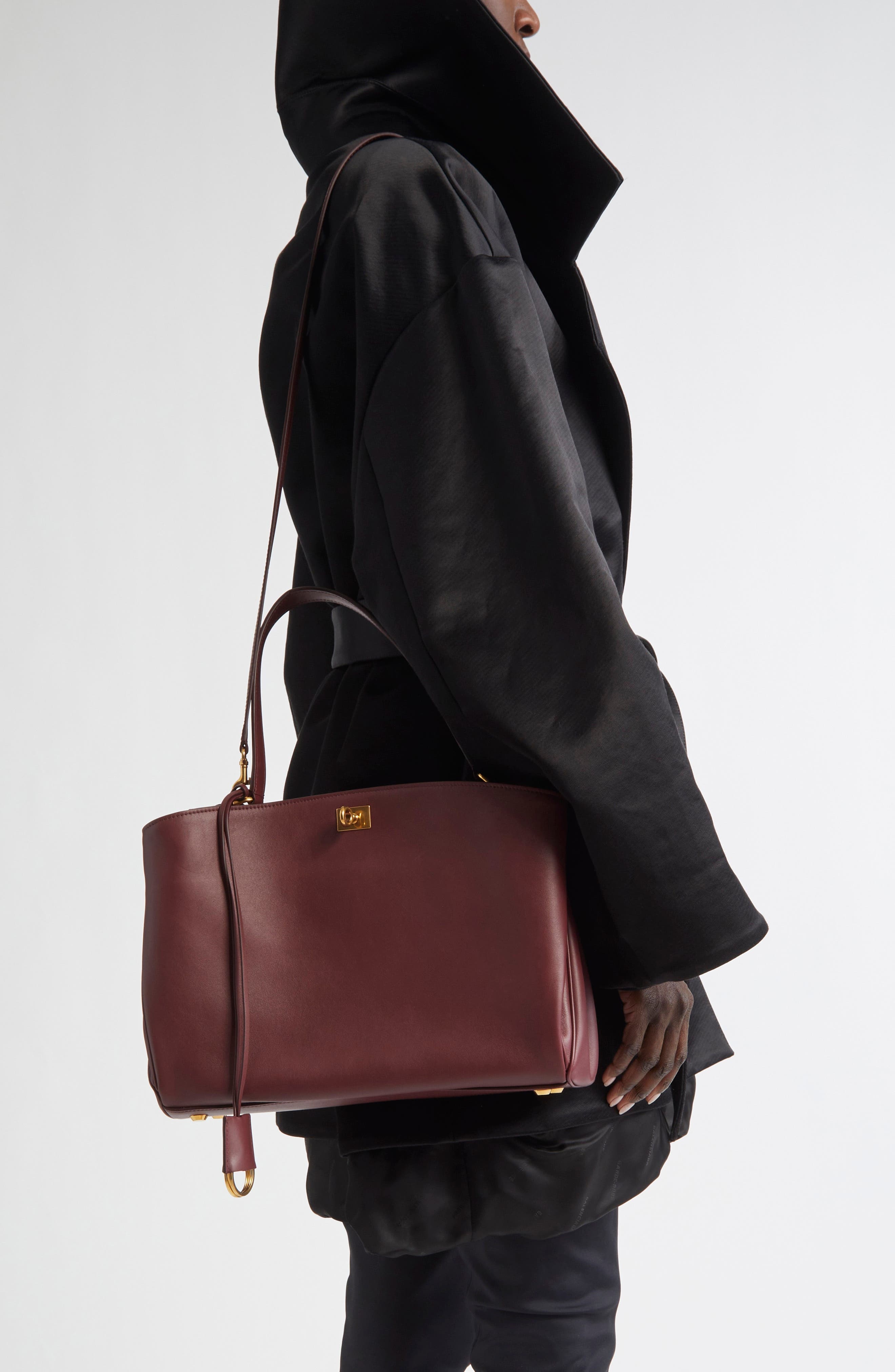 Balenciaga Medium Rodeo Leather Handbag in 6034 Dark Burgundy at Nordstrom - 2