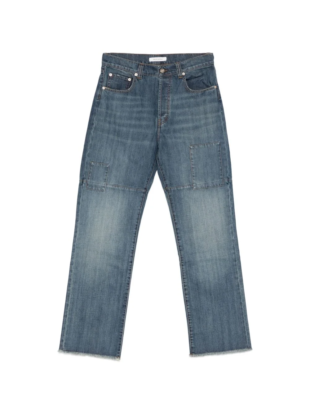 patched slub wide-leg jeans - 1