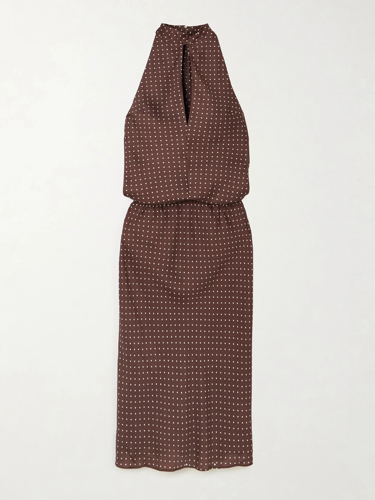 Phoebe Polka-dot Tencel Lyocell Halterneck Midi Dress - 1
