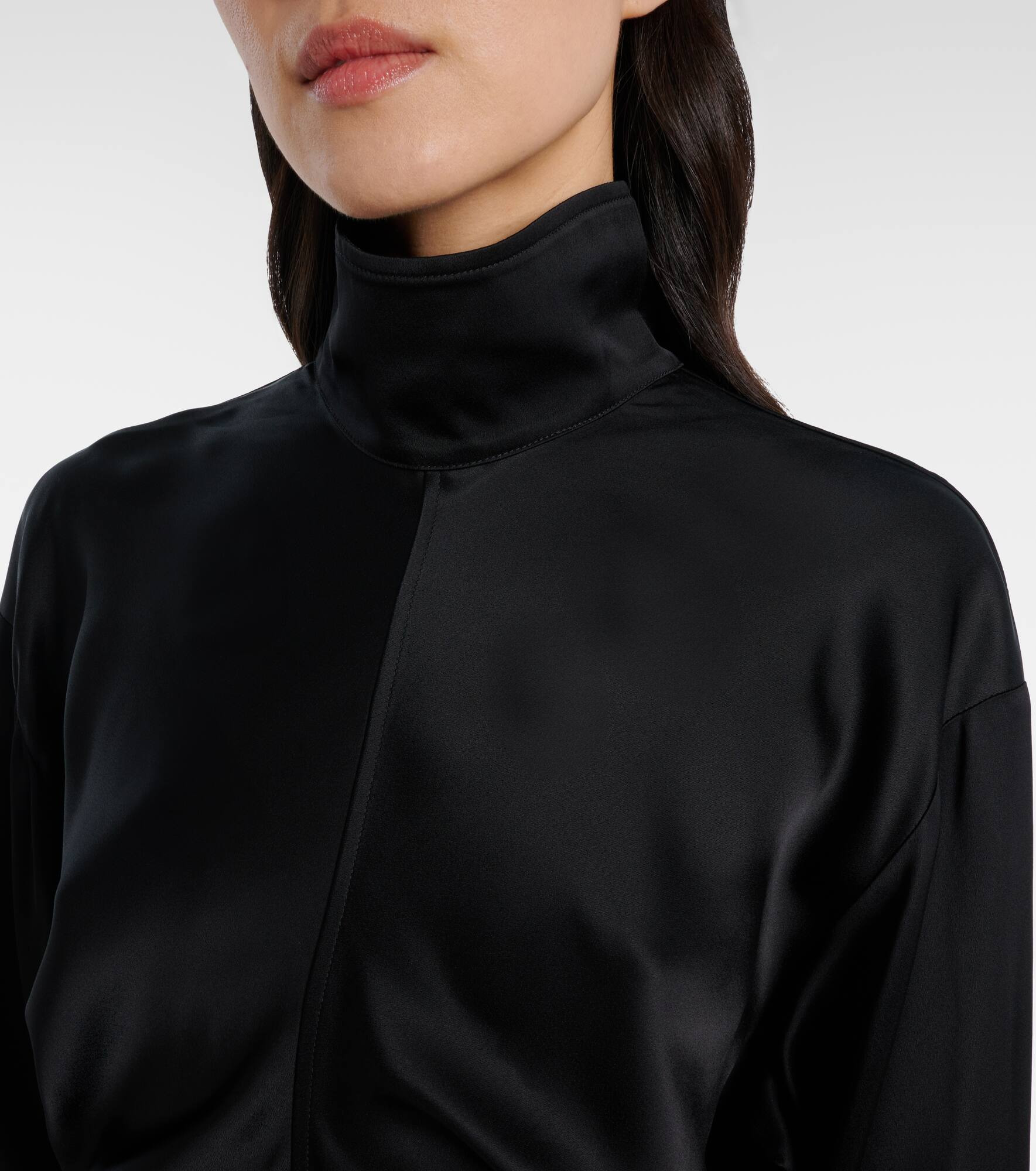 Gathered satin top - 4