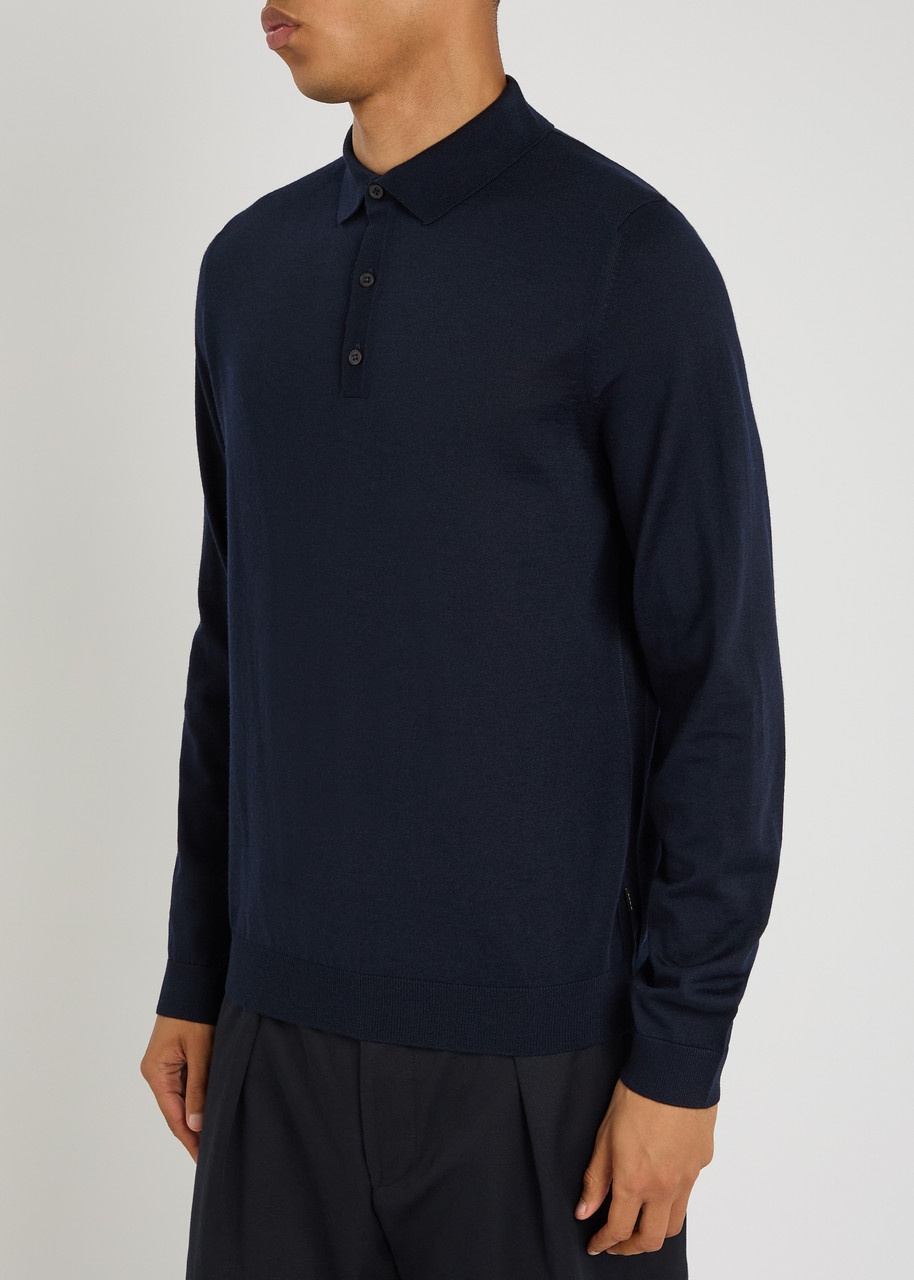 Boss Lancione Wool Polo Jumper - 2