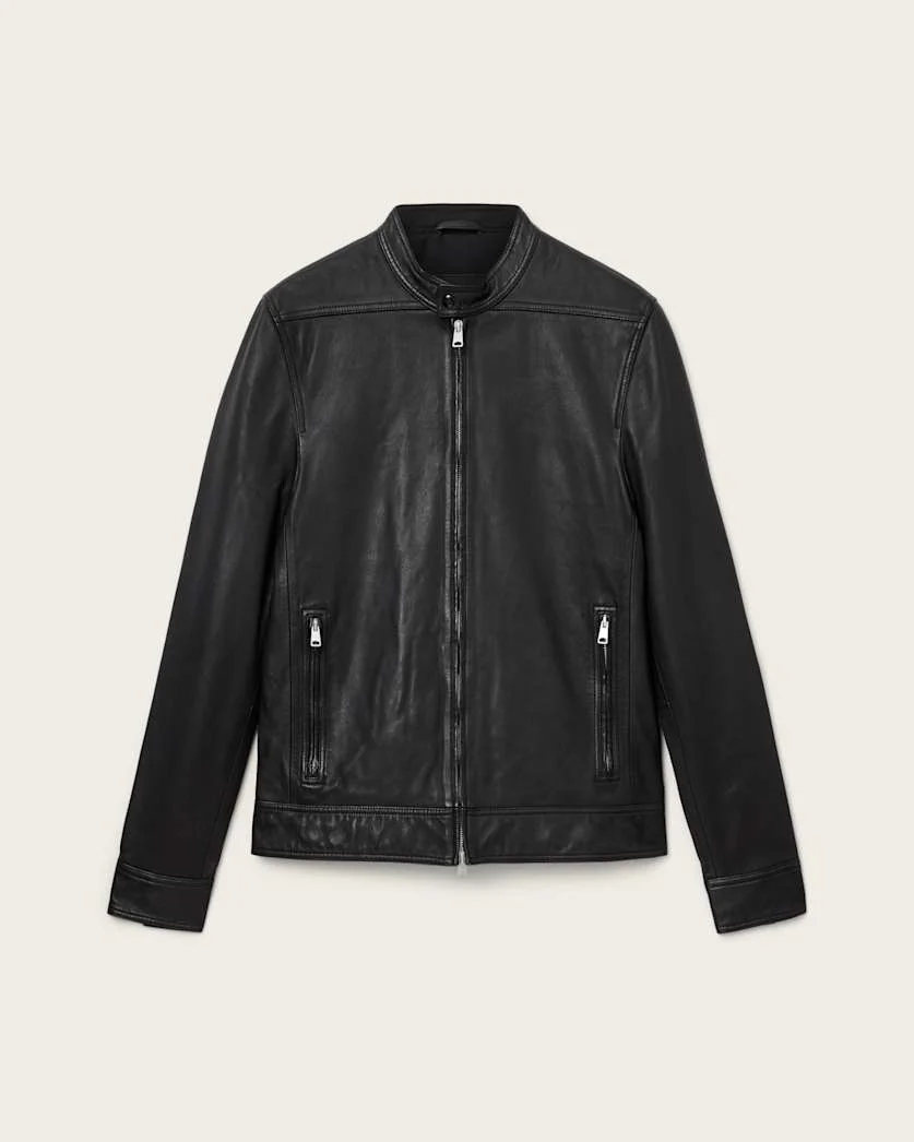 HOLT SLIM FIT LEATHER JACKET - 1