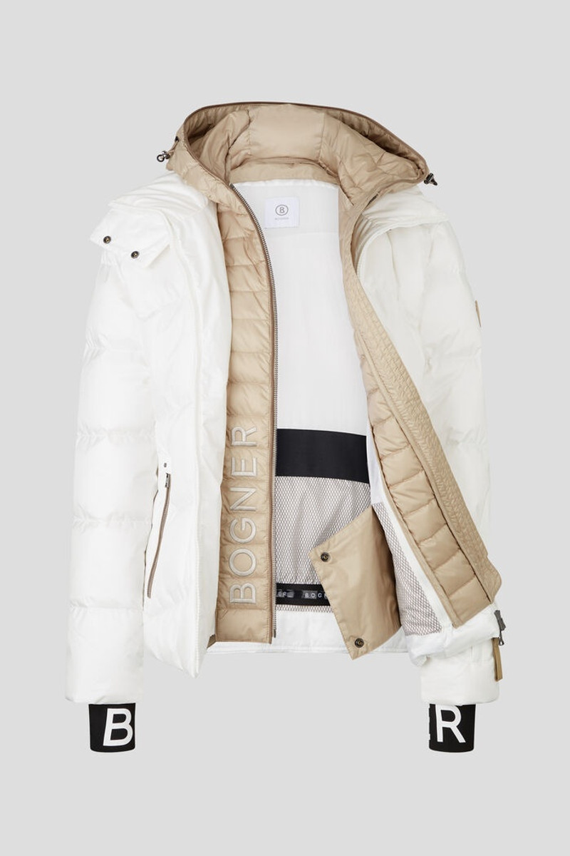 Callie Down ski jacket in Off-white/Beige 8