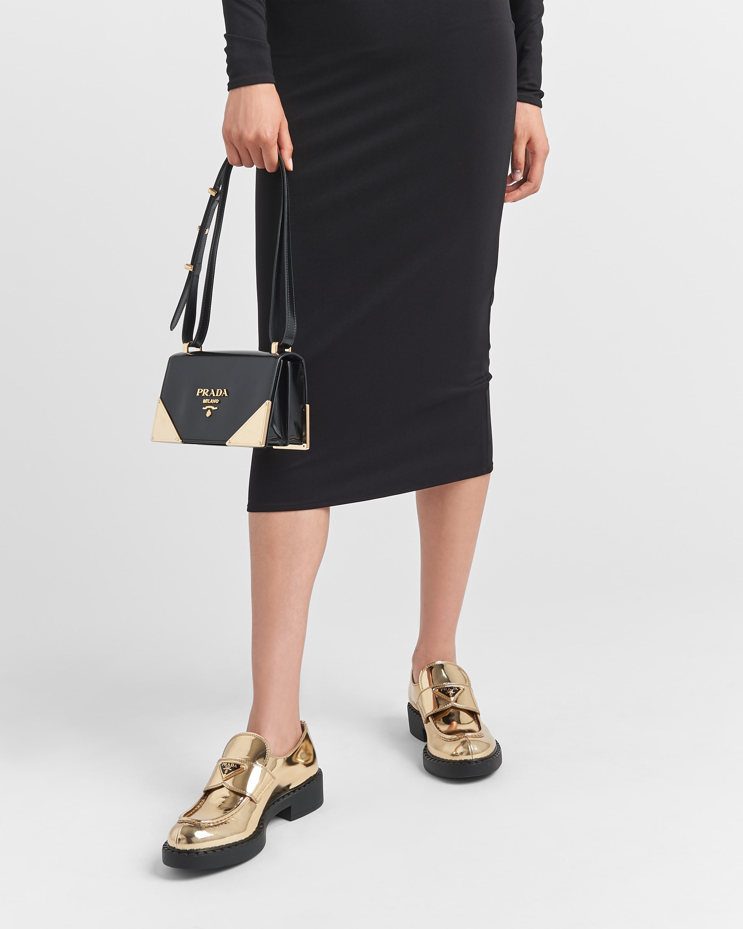 Metallic leather loafers - 3