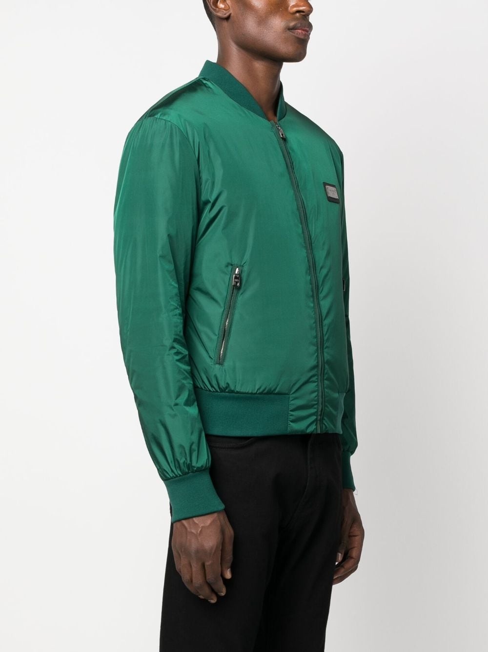 DG Essentials logo-plaque padded jacket - 3