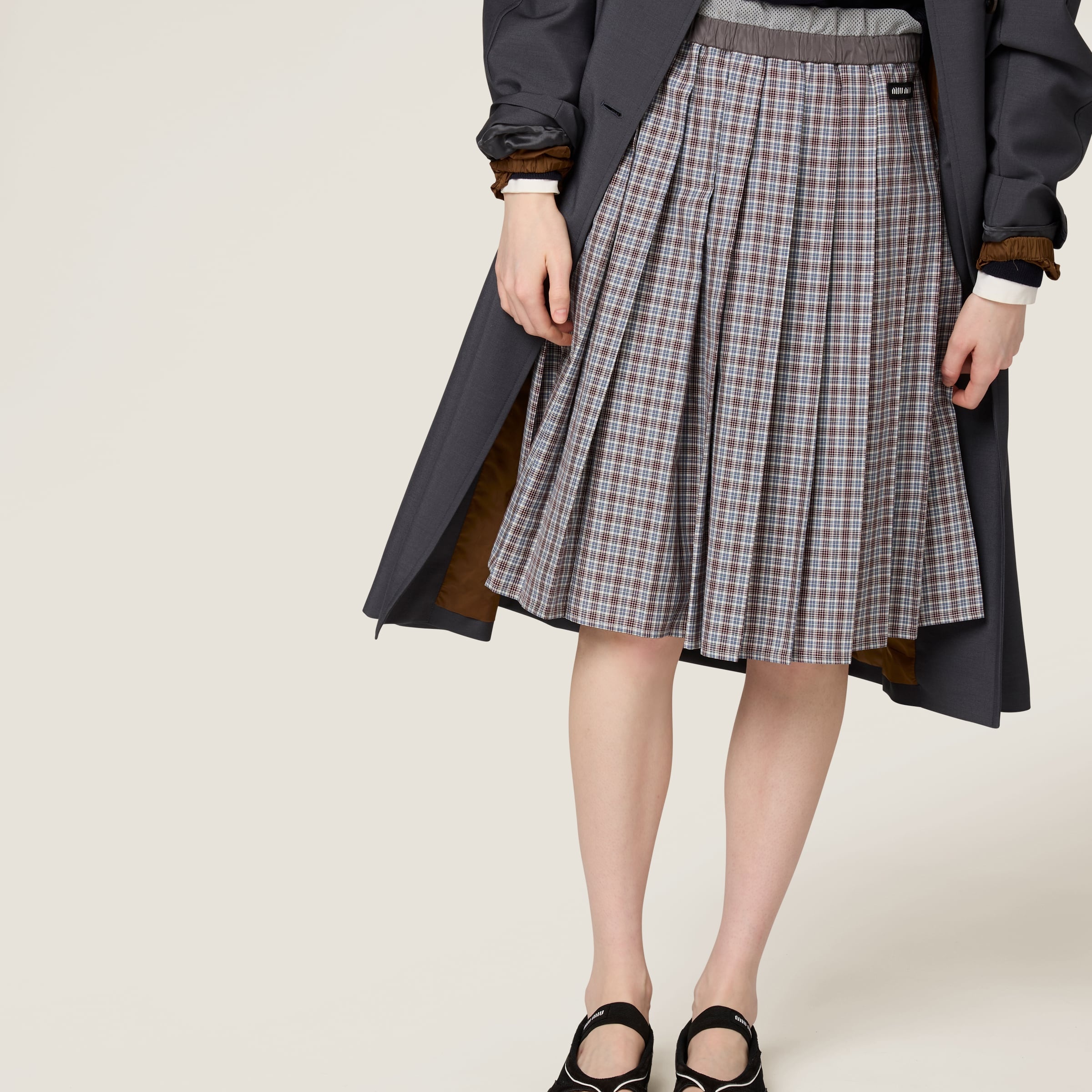 Pleated check skirt - 4