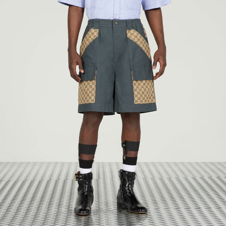 Gucci Cotton Canvas Bermuda GG Insert Shorts 'Dark Grey' 742850-XDCEY-1168 - 2