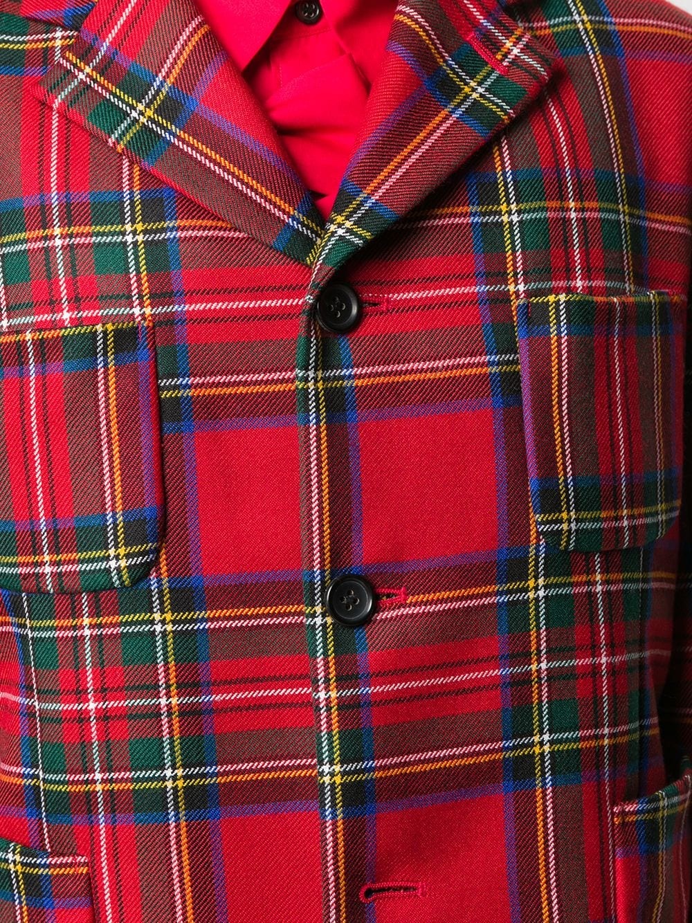 tartan pattern blazer - 5