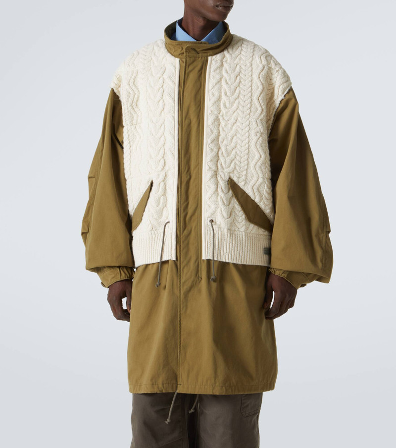Aran wool-trimmed cotton jacket 3