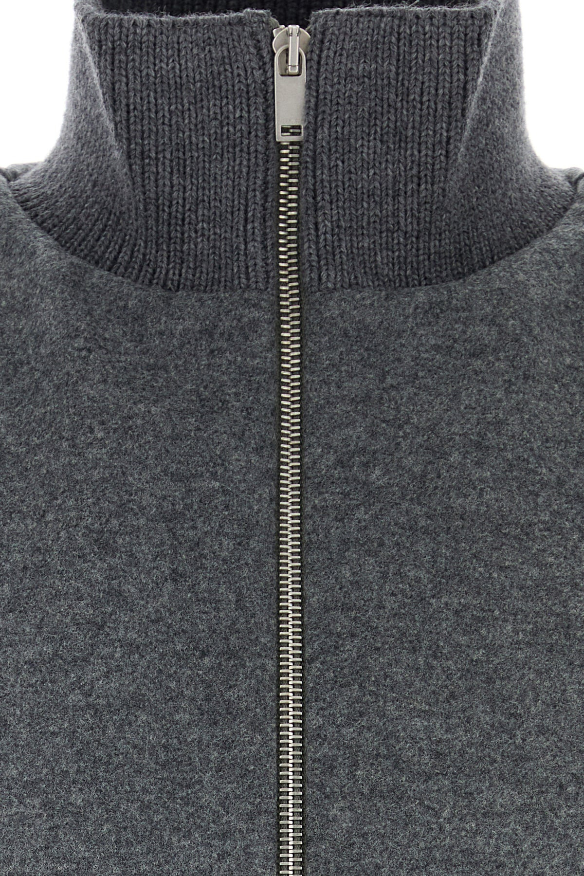 Dark grey wool sleeveless jacket - 3